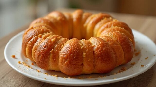  Rosca de Reyes served authentically on a plate
