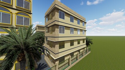 Obraz premium Modern Apartment Building Architectural Design