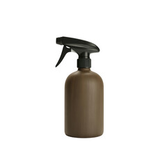 Fototapeta premium Brown trigger spray bottle with black sprayer head isolated on transparent background