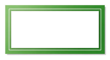 Horizontal Green Gradient Border Frame with White Inner Line and Drop Shadow.