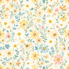 Cheerful Ditsy Floral Pattern