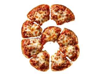 Pizza shaped like the number six