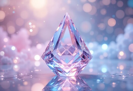 pastel purple crystal  diamond reflect