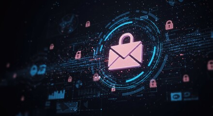 Secure email illustration digital graphic technology communication security icon illustration