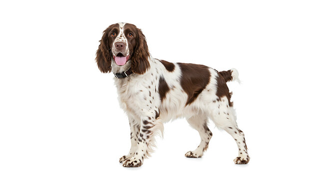 Majestic English Springer Spaniel on white background