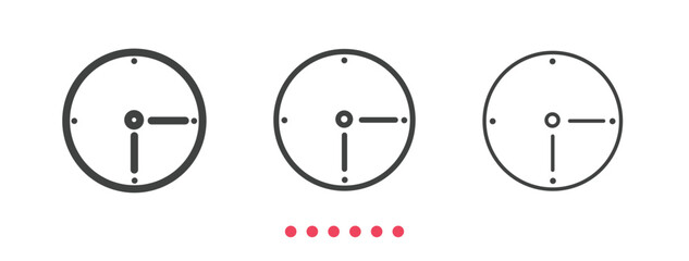 Clock time icon. Thin line icon vector.