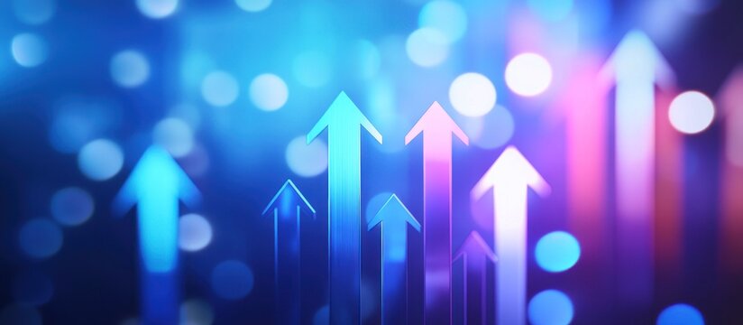 Abstract Upward Arro3d, arrows, blue, bokeh, business, colorful, digital, finance, financial, growth, illustration, infographic, investment, light, marketing, modern, movement, performance, plan, prws