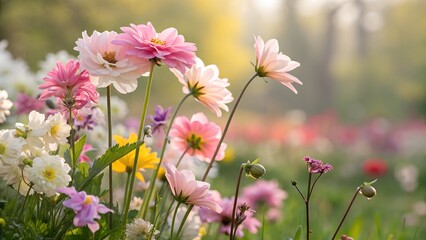 Obraz premium High Resolution image of beautiful colorful summer spring natural flower background