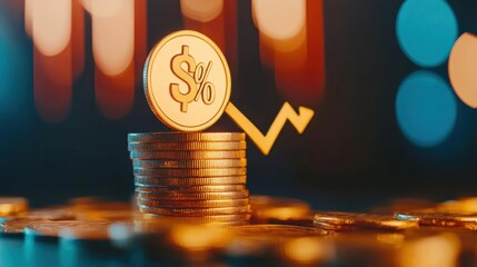 gold coin with lightning bolt symbol, macro shot, shallow depth of field, dramatic lighting, bokeh background, digital art, cinematic, photorealistic