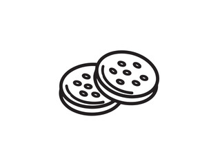 Savory aloo tikki patties in elegant outline vector