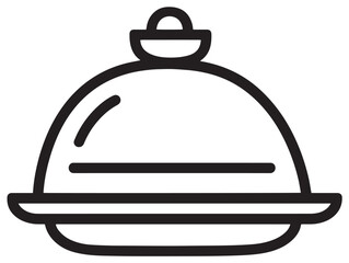 Appam with stew icon drawn in clean vector lines