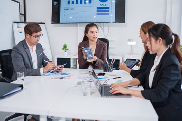 Group of business people are having a meeting at the office.
