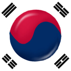 Glossy Korean Flag Taeguk Symbol Illustration