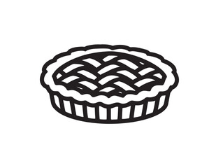 Homemade apple pie with clean flat vector style