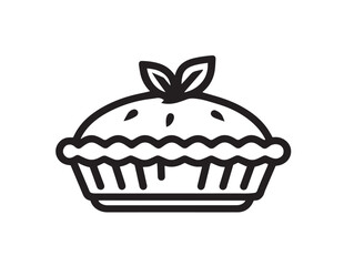 Freshly baked apple pie icon in elegant vector format