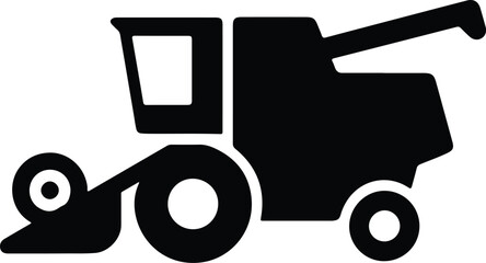 Silhouette combine harvester agricultural machine vector illustrator