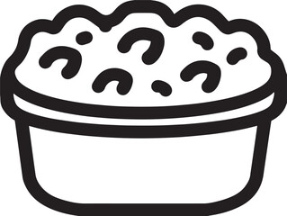 Baked macaroni with cheese icon in clean flat style