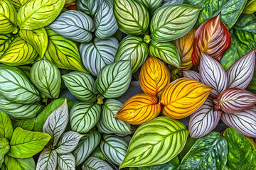 Calathea Plant Variety Displaying Vibrant Leaf Coloration and In