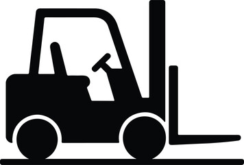 Silhouette forklift truck construction equipment vehicle transport vector illustrator