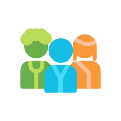 ethnic diversity simple flat icon illustration