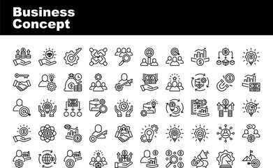 Collection of Business Concept icons. Business Concept icons for business, websites, apps, printing, documents, poster design, and more.
