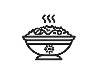 Authentic biryani dish icon in clean vector style