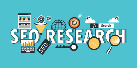 SEO research word concepts banner