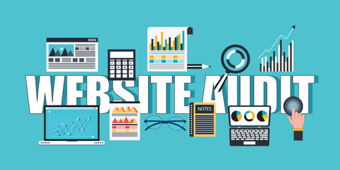 Website audit word concepts banner