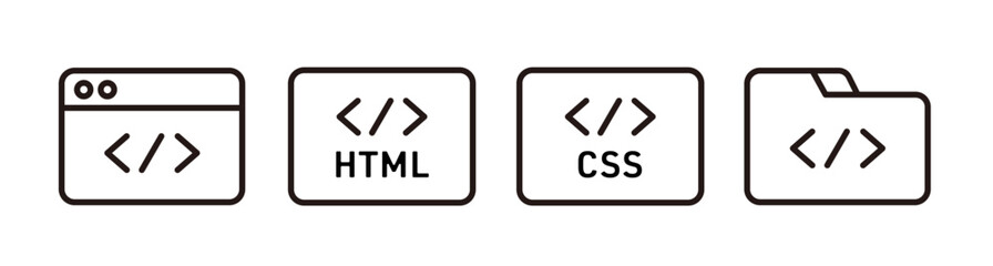 コーディングのアイコンセット(css,html,デザイン,webデザイン)