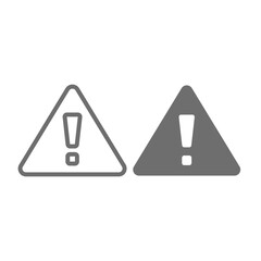 Triangular warning sign with exclamation point. Beware, attention and error massage symbol. Editable line.