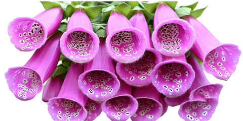 Foxglove flower blossom close up on transparent png background