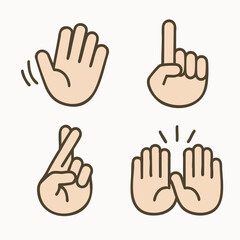 Communication Hand Gesture Icons