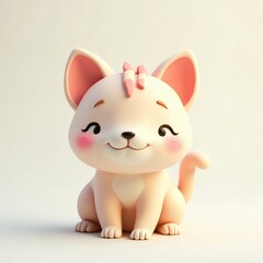 Adorable cartoon cat with a cute expression and cheerful presence