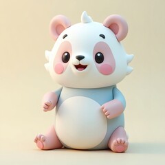 an adorable panda character is sitting gracefully in a heartwarming setting