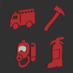 Firefighter Gear Icon Collection