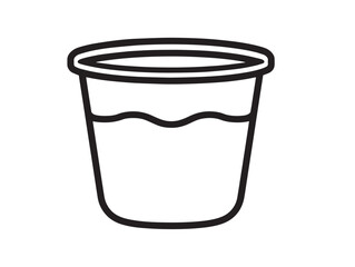 Buttermilk beverage icon in clean minimalist line design