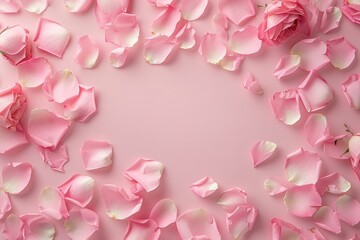 Soft Pink Rose Petals on a Gentle Background for Romantic Themes