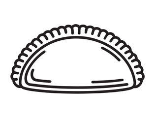 Tasty stuffed calzone illustration in flat 2D design
