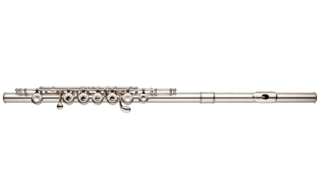 silver flute highresolution image for music websites and print