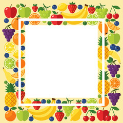 Assorted Fruit Border, Healthy Food Frame