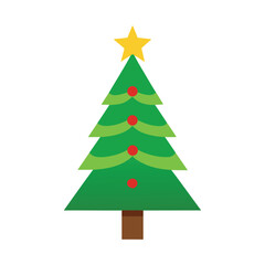Christmas Tree Vector Design on White Background