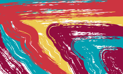 Bold Curved Rainbow Brush Strokes Abstract Background