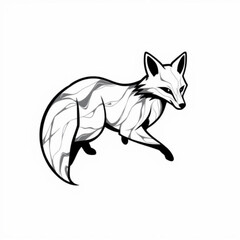 Black Marble Fox Animal Icon