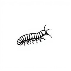 Black Millipede Animal Icon