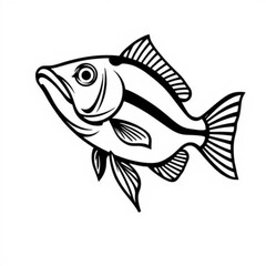 Black Mojarra Animal Icon