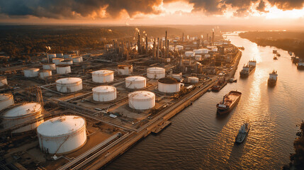 Petroleum Production Facilities: Aerial Perspective on National Petroleum Day 