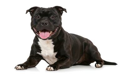 Majestic Staffordshire Bull Terrier on white background