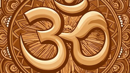 Ornate om symbol mandala design