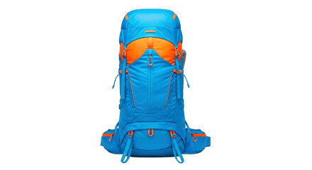 Fototapeta premium bright blue hiking backpack perfect for adventure and travel