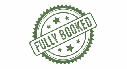 Obraz premium Fully Booked grunge rubber stamp vector illustration.